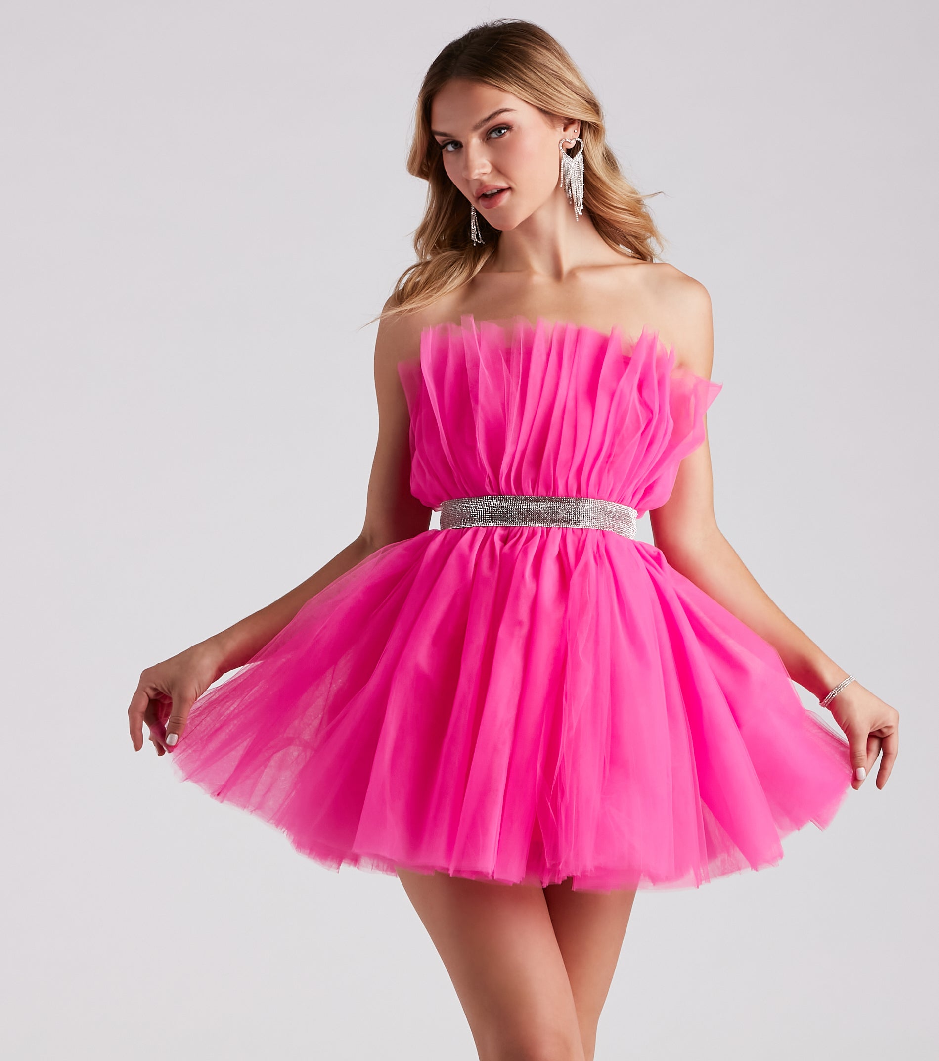 Belle Tulle Rhinestone Short Dress