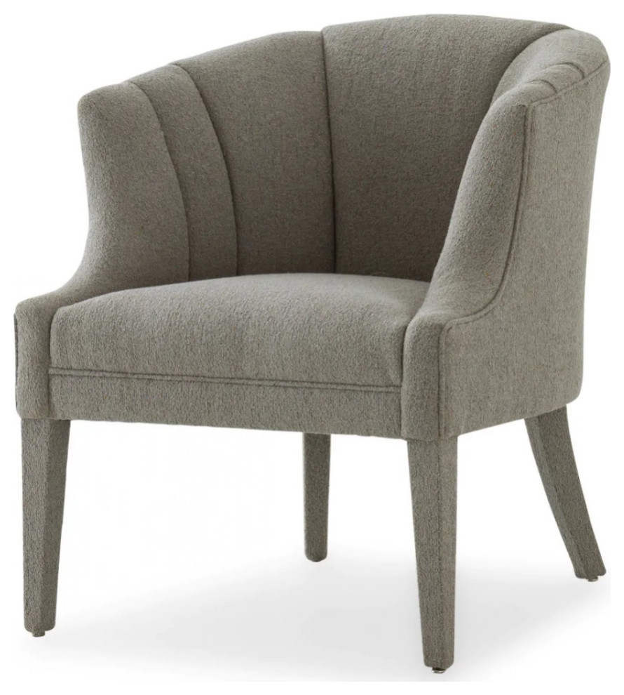 Jason Glam Gray Fabric Accent Chair   Transitional   Armchairs And Accent Chairs   by V.S.D Furniture  Houzz