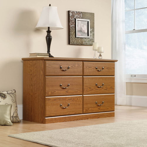 Sauder Orchard Hills 6 Drawer Dresser, Carolina Oak finish