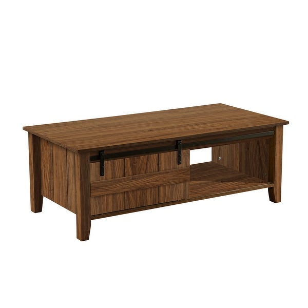 Wood Coffee Table with Shelf in Oak