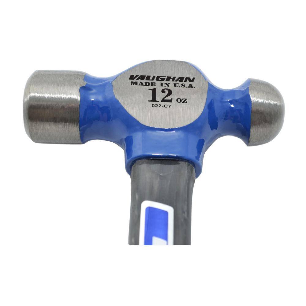 Vaughan 12 oz. Steel Ball Pein Hammer with 13 in. Fiberglass Handle FS2012