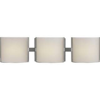 Progress Lighting Arch LED Collection 3-Light Brushed Nickel Etched Glass Modern Bath Vanity Light P300291-009-30