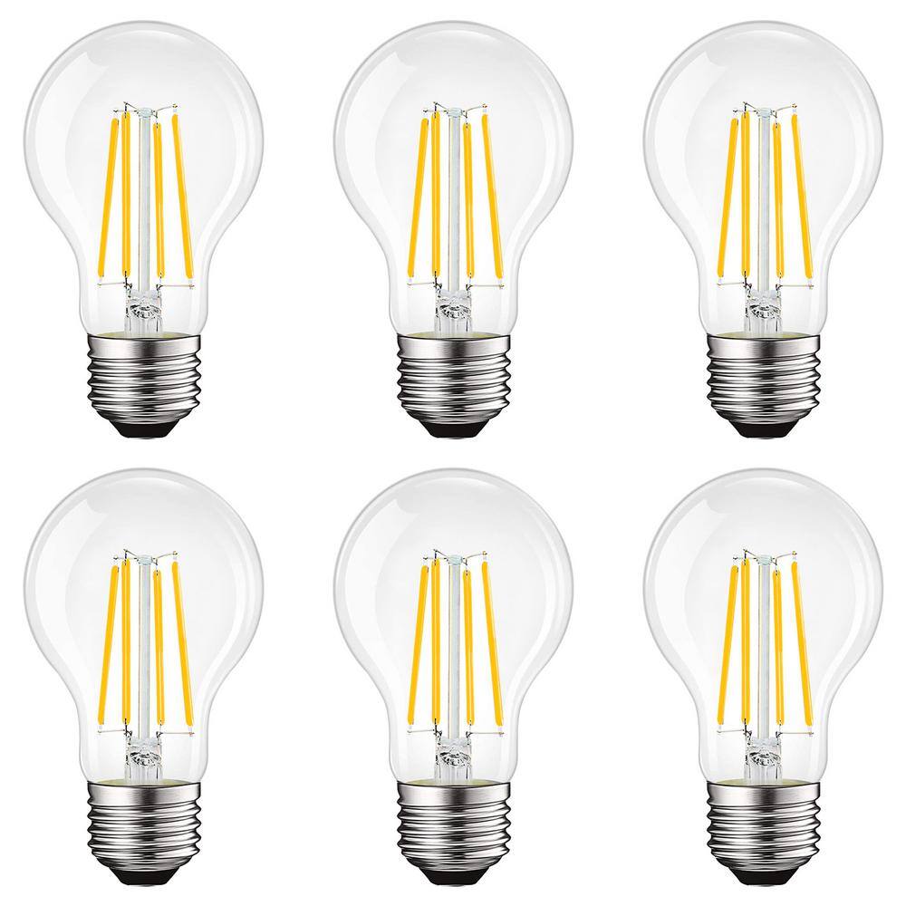 LUXRITE 100-Watt Equivalent A19 1600 Lumens Dimmable E26 Edison LED Light Bulb 12-Watt Damp Rated UL 3000K Soft White (6-Pack) LR21661-6PK