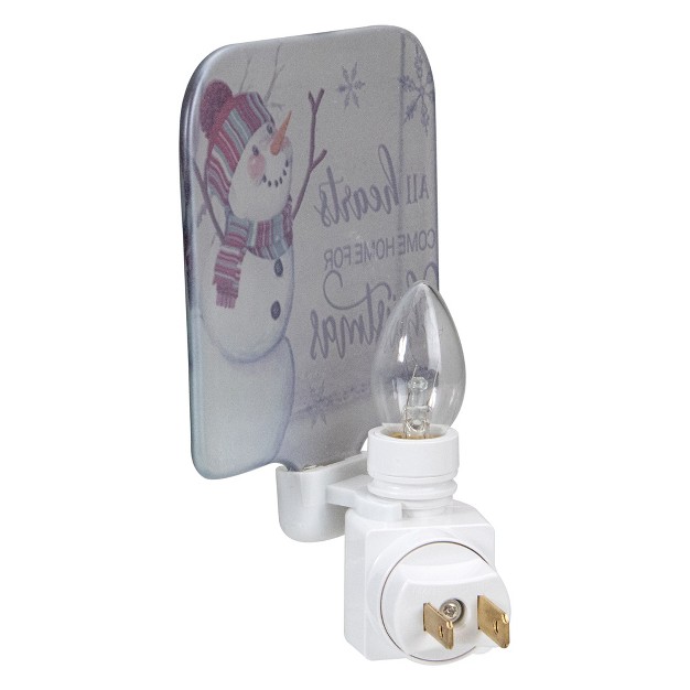 White All Hearts Come Home For Christmas Glass Night Light