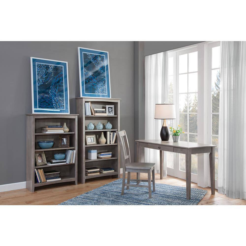 International Concepts 48 in. Unfinished Wood 4-shelf Standard Bookcase with Adjustable Shelves SH-3224A