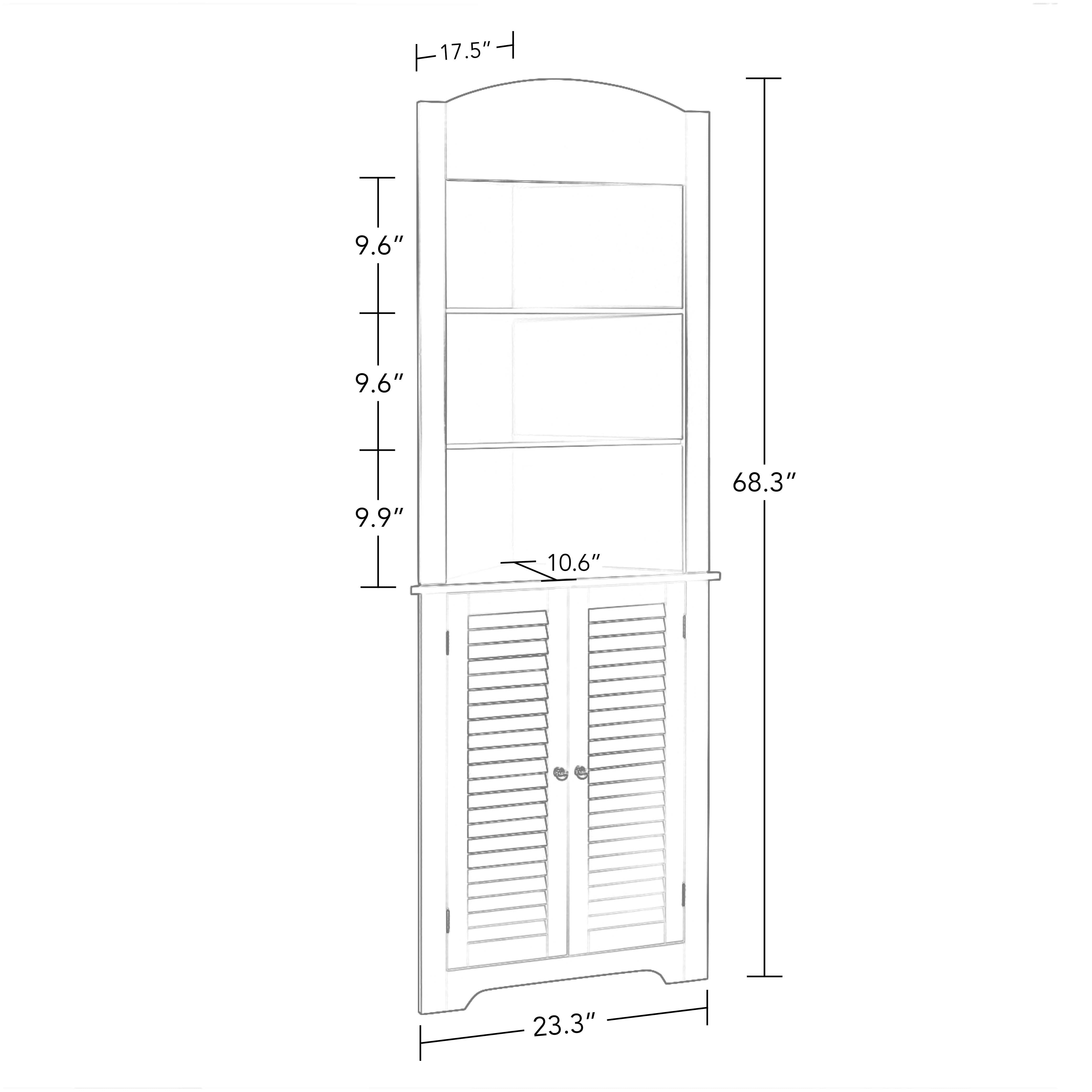 RiverRidge Home Ellsworth Collection - Tall Corner Storage Cabinet, Espresso