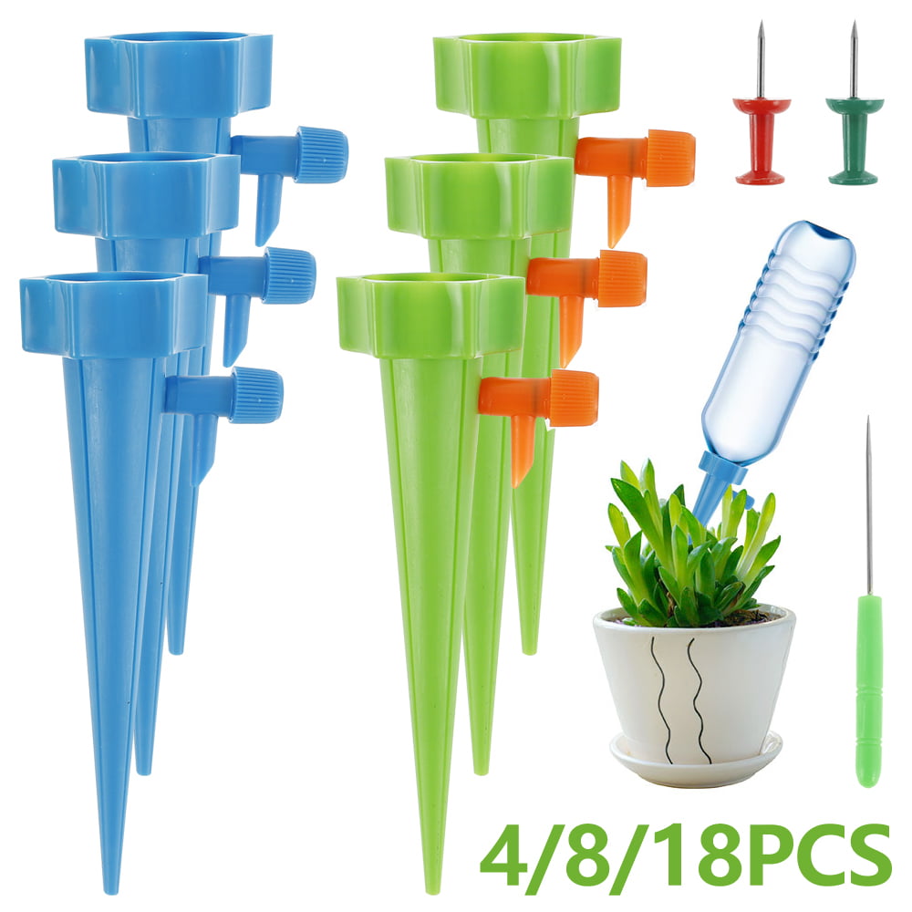 ODOMY Self Watering Spikes Plant Automatic Watering Devices System Garden Home Plant Pot Waterer Tools for Garden Home Indoor Outdoor(18 Pcs)