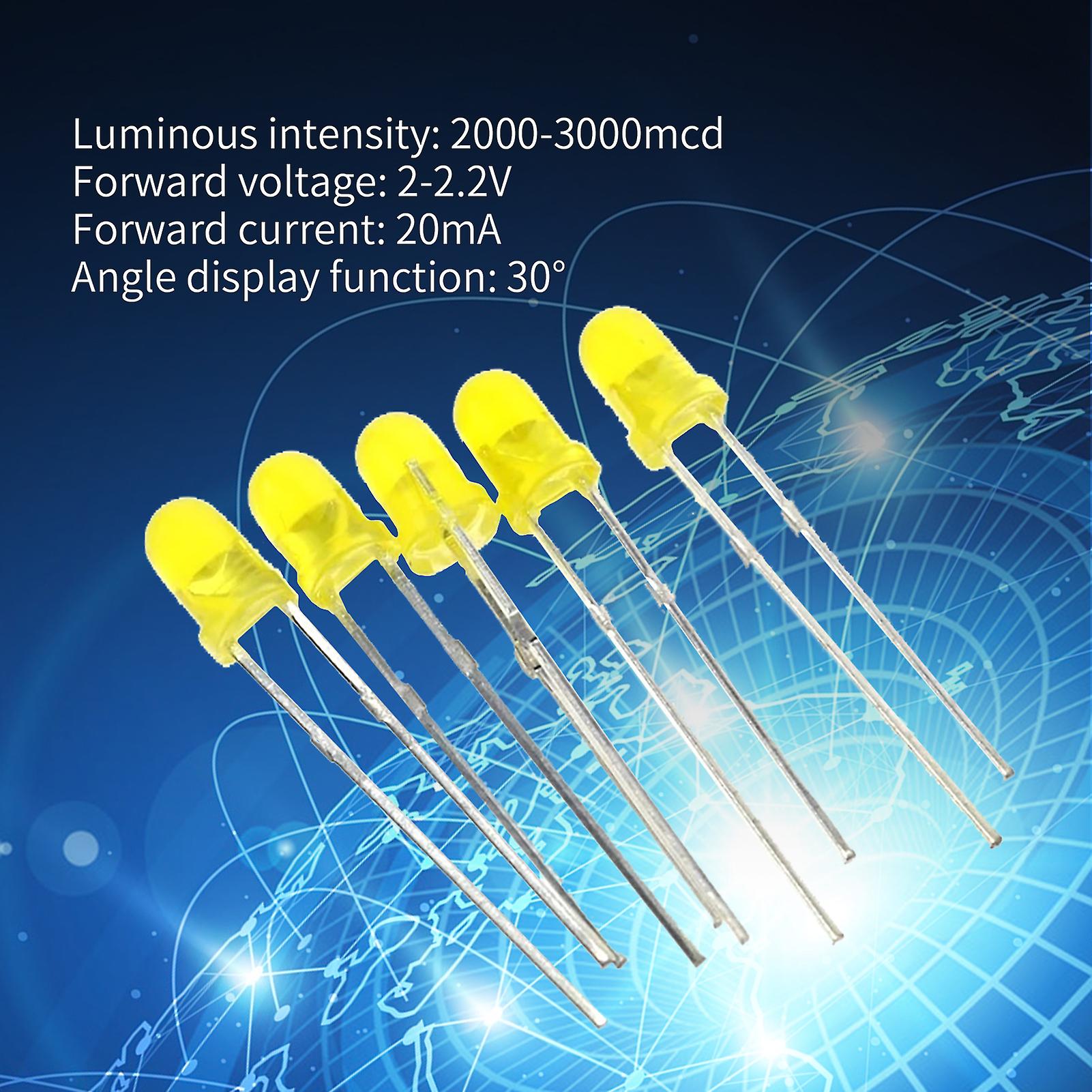 500pcs 3mm Round Led Diode Flashing Yellow Fast Slow Flash Diffused Light (yellow 3mm)