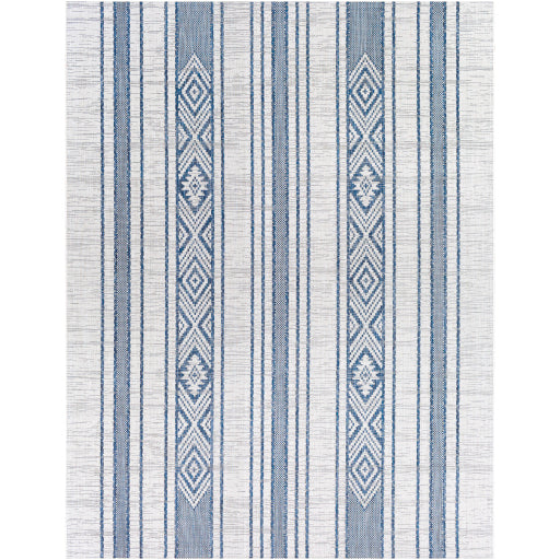 Eagean Indoor/Outdoor Striped Bright Blue Rug