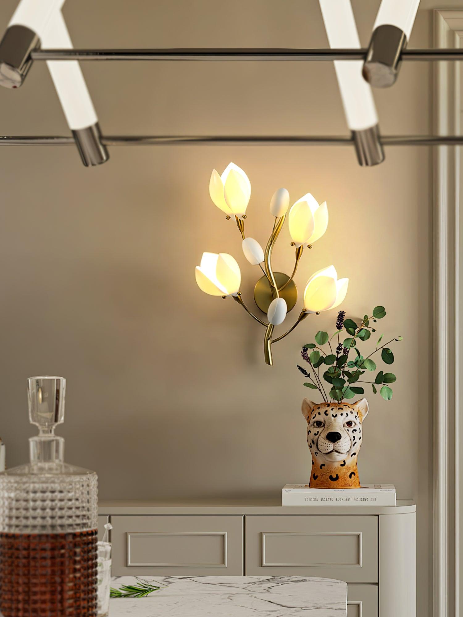 Porcelain Magnolia Wall Lamp