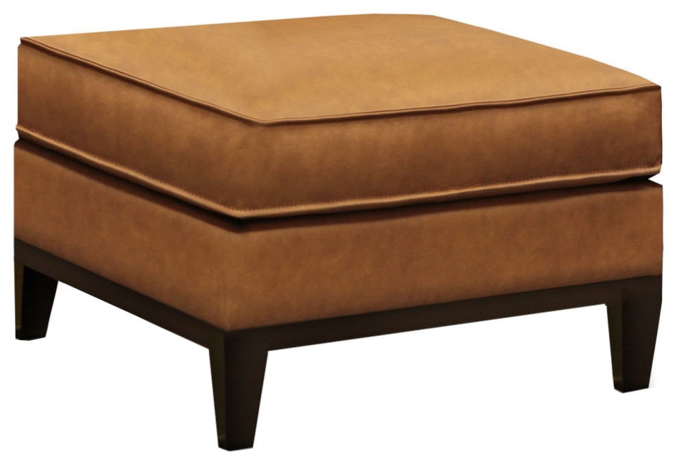 Metropole 100% Top Grain Pull Up Leather Mid century Ottoman   Transitional   Footstools And Ottomans   by Hello Sofa Home  Houzz