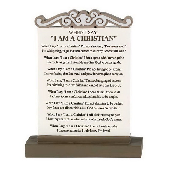 Dicksons TTR 108 I Am A Christian Tabletop Plaque