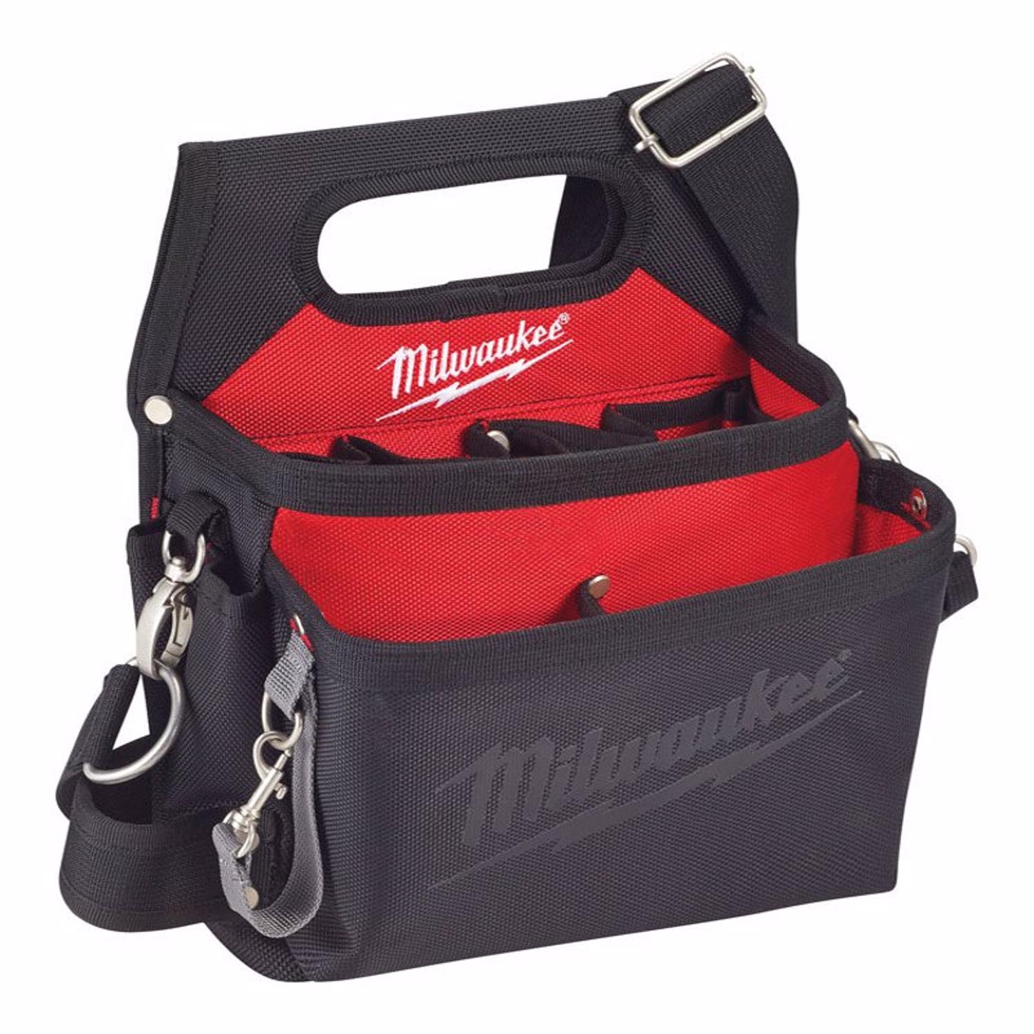 MW 12.8 in. W X 3.5 in. H Ballistic Nylon Electrician\u0027s Pouch 15 pocket Black/Red 1 pc