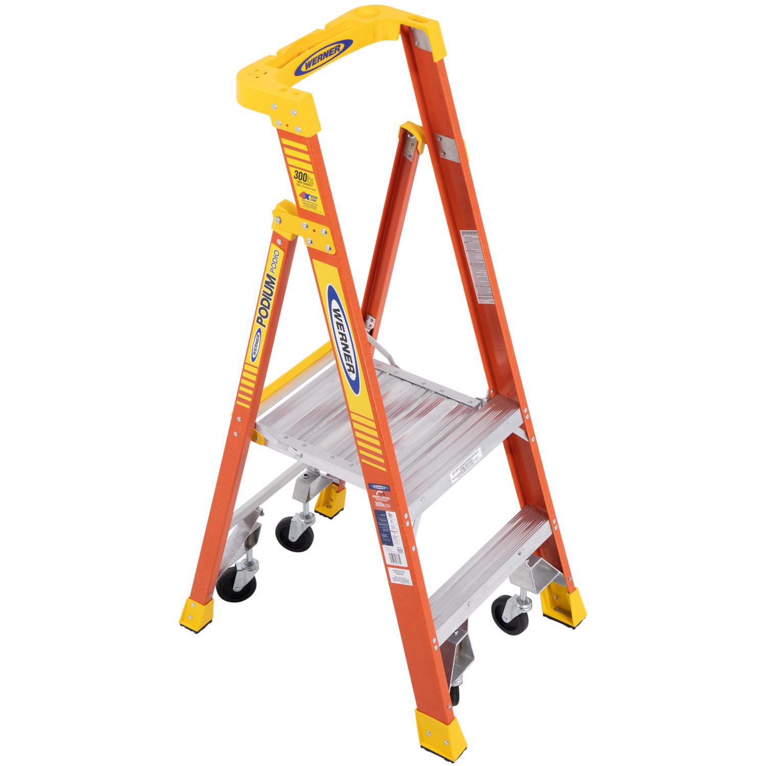 Werner 2 ft. H Fiberglass Podium Platform Ladder Type IA 300 lb. capacity