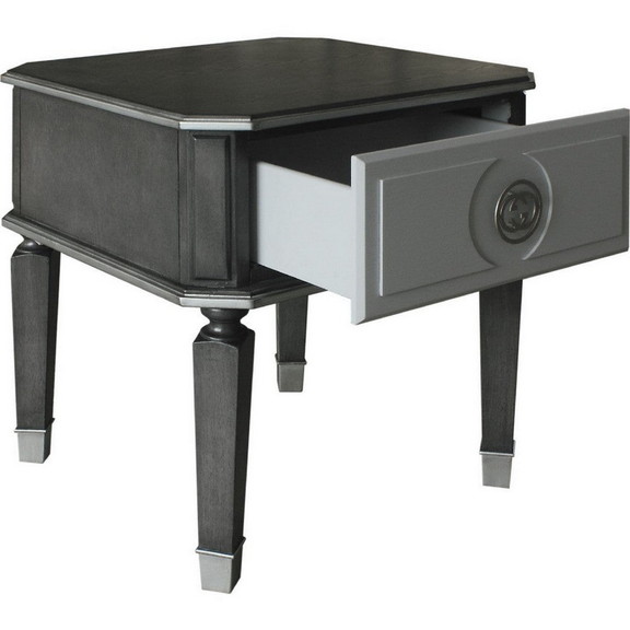 Benjara BM250262 MDF End Table with 1 Drawer and T...