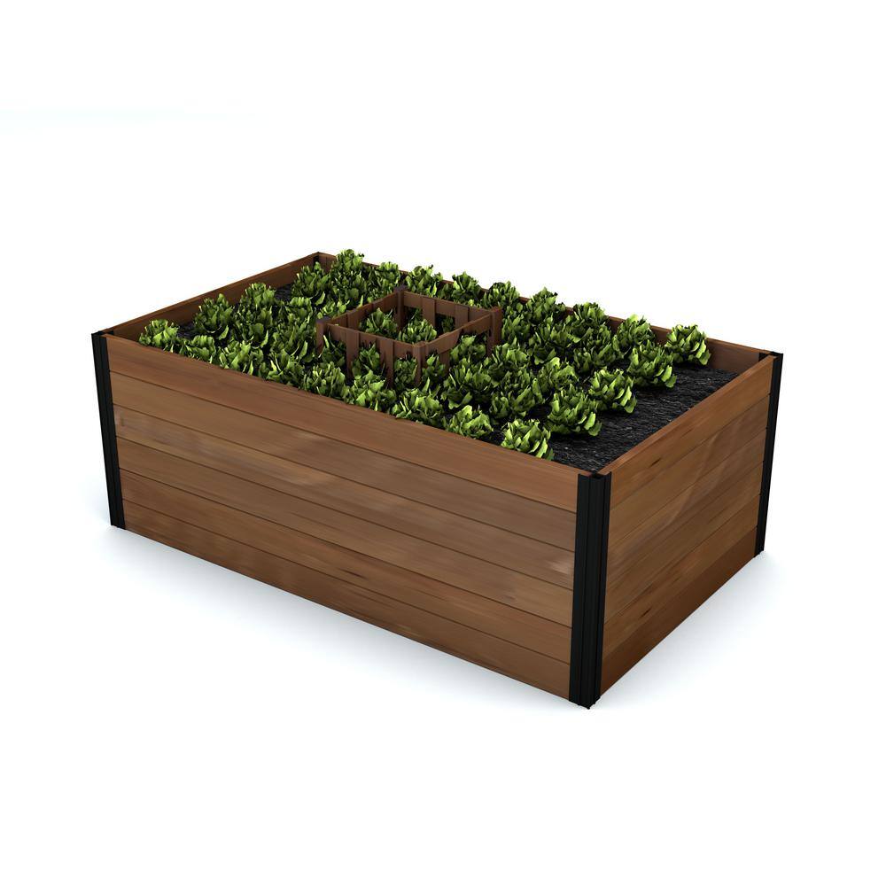 VITA Mezza 3'L x 5'W x 22H Cedar Keyhole Composting Garden Golden Brown VT17702 VT17702