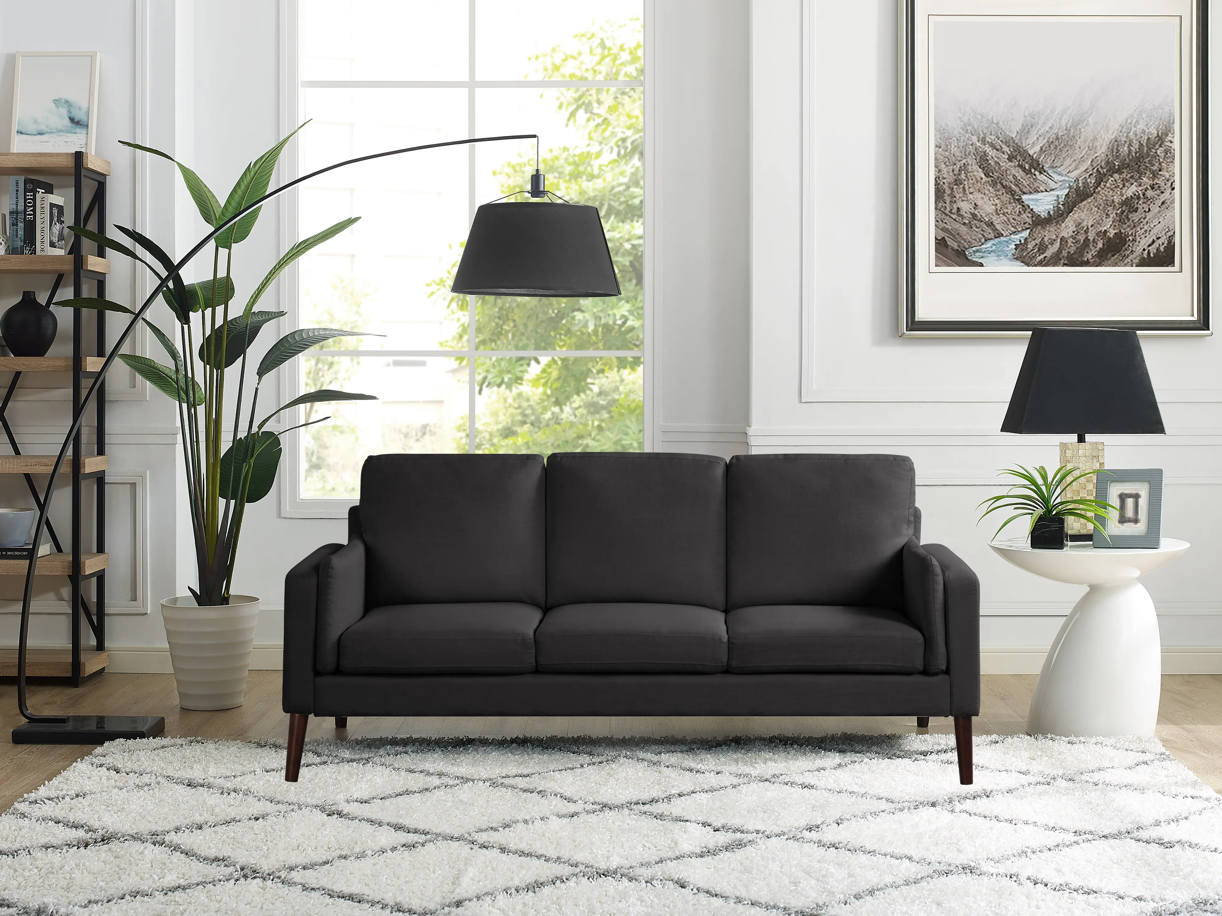 Corey Modern Black Sofa