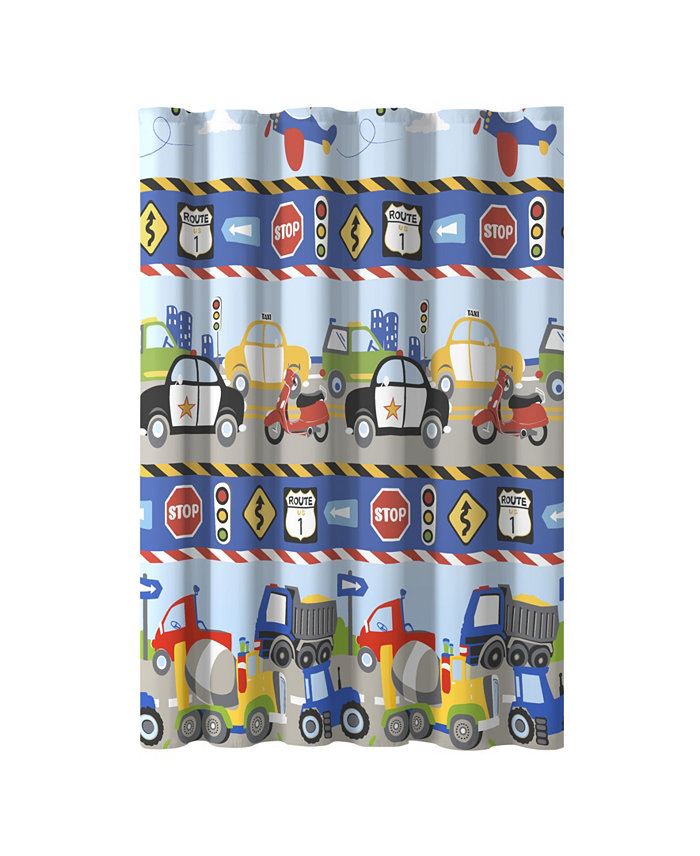 Macys Dream Factory Trains and Trucks V2 72 x 72 Shower Curtain