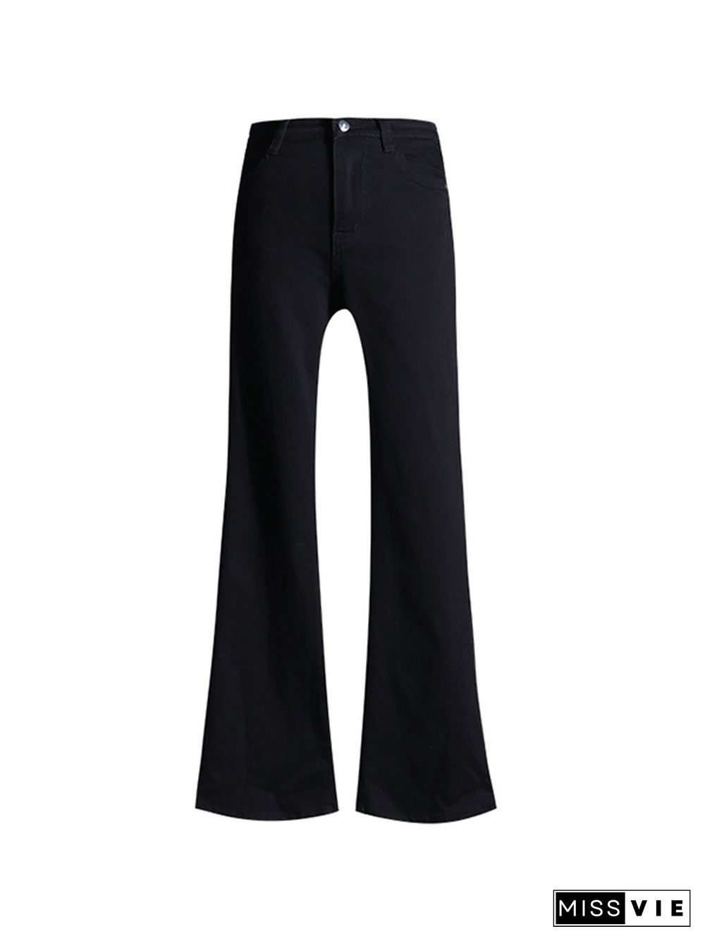 Versatile Black High Waist Stretchy Lengthen Flare Jeans