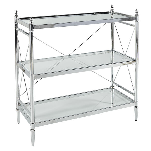 Joliet Chrome and Glass Bathroom Floor Console