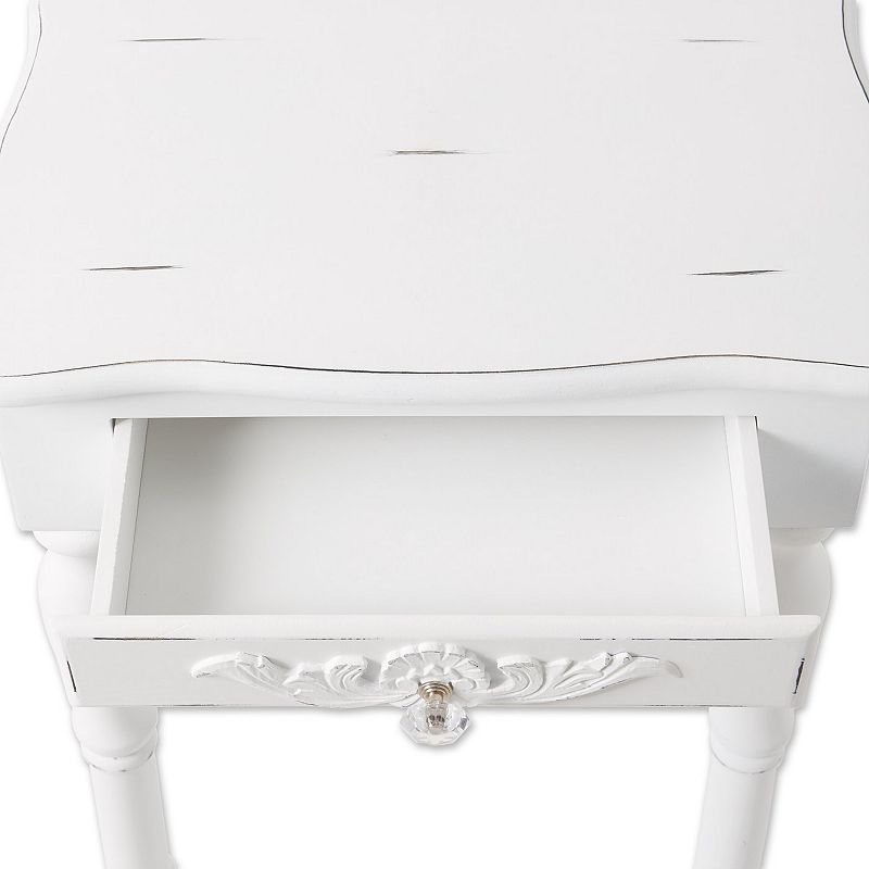 Carved White Side Table