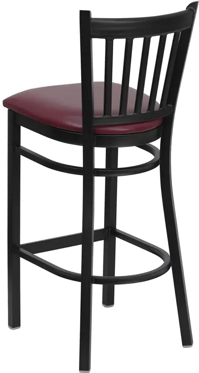 Hercules Burgundy and Black Metal Bar Stool