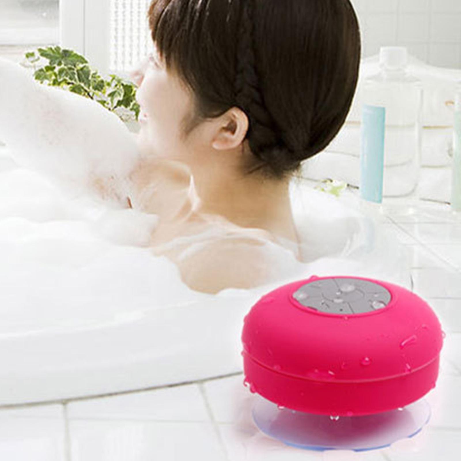 Bt 5.0 Speaker Ipx4 Waterproof Speaker With Suction Cup Shower Speaker With Built-in Mic Hands-free Call Ambient Light， Yellow Yellow