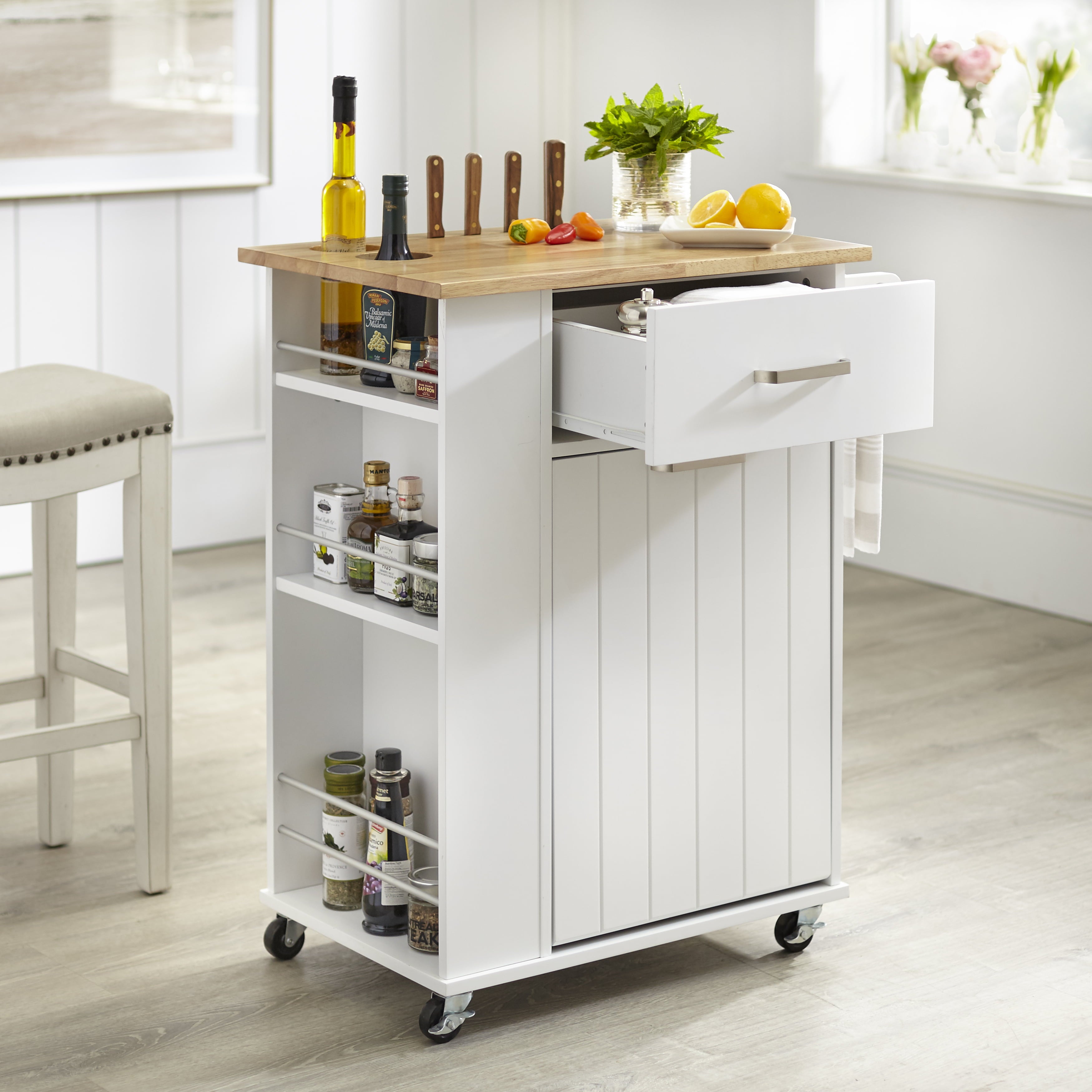 TMS Lima Kitchen Cart， White