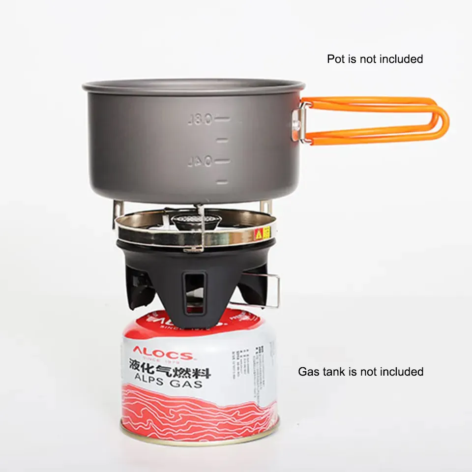 Portable Camping Stove with Piezo Ignition Stable Support Wind Resistance Camp Stove for Outdoor Camping Hiking