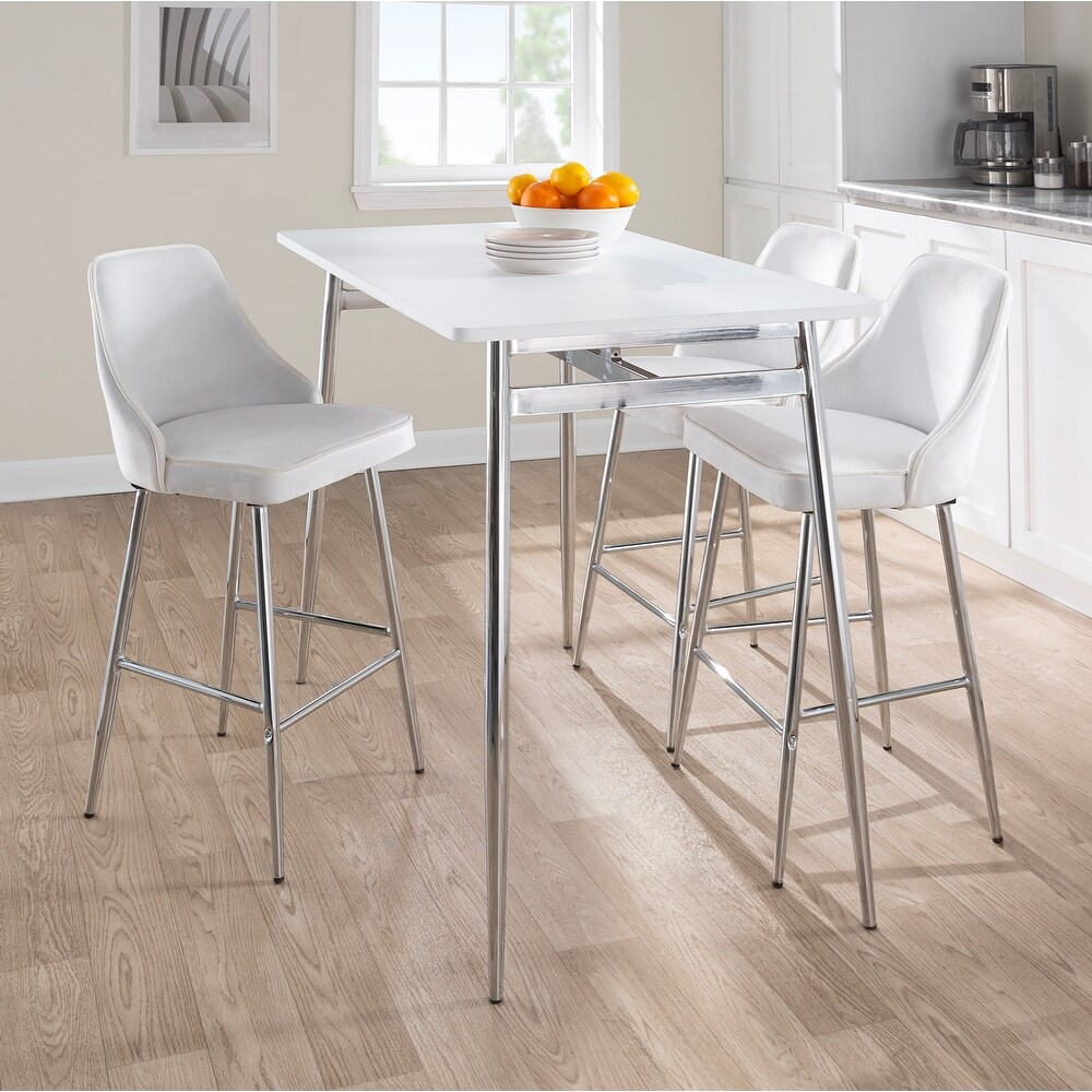 Silver Orchid Naldi Contemporary Chrome Counter Stool (Set of 2)   N/A