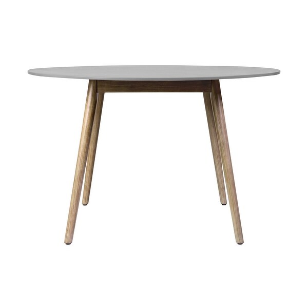 Sydney Modern Round Concrete and Wood Indoor Outdoor Dining Table