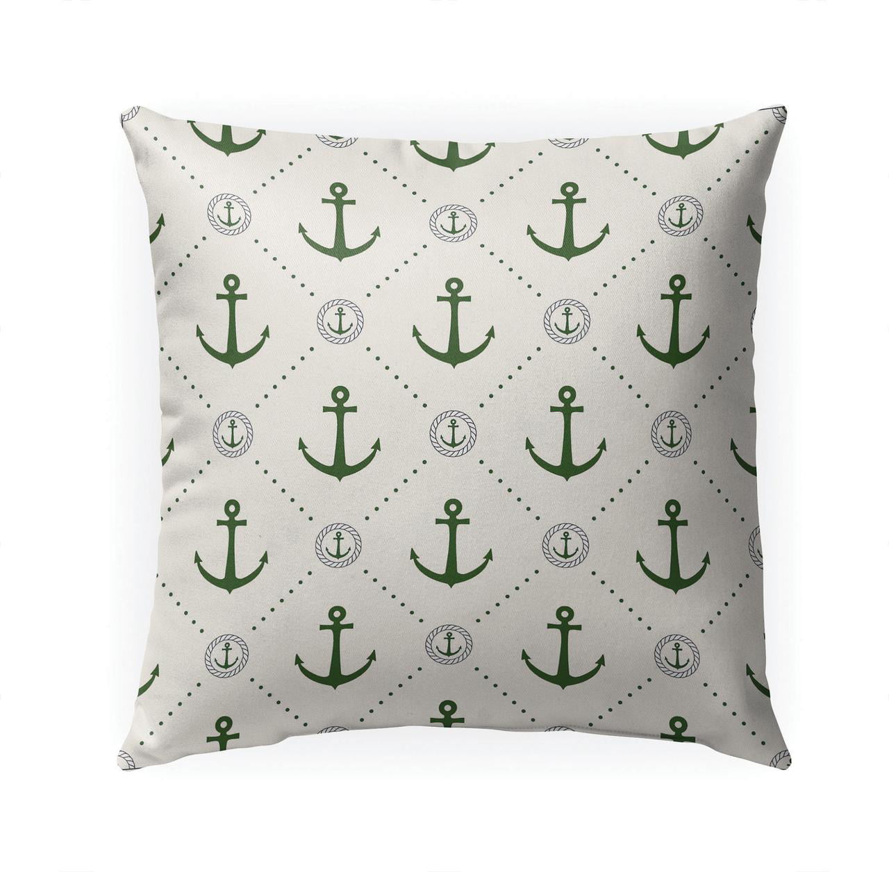 Anchor Chief Kelly Green Outdoor Pillow by Kavka Designs