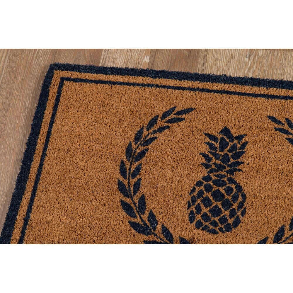 Erin Gates by Momeni Park Pineapple Hand woven Natural Coir Doormat   1'6\