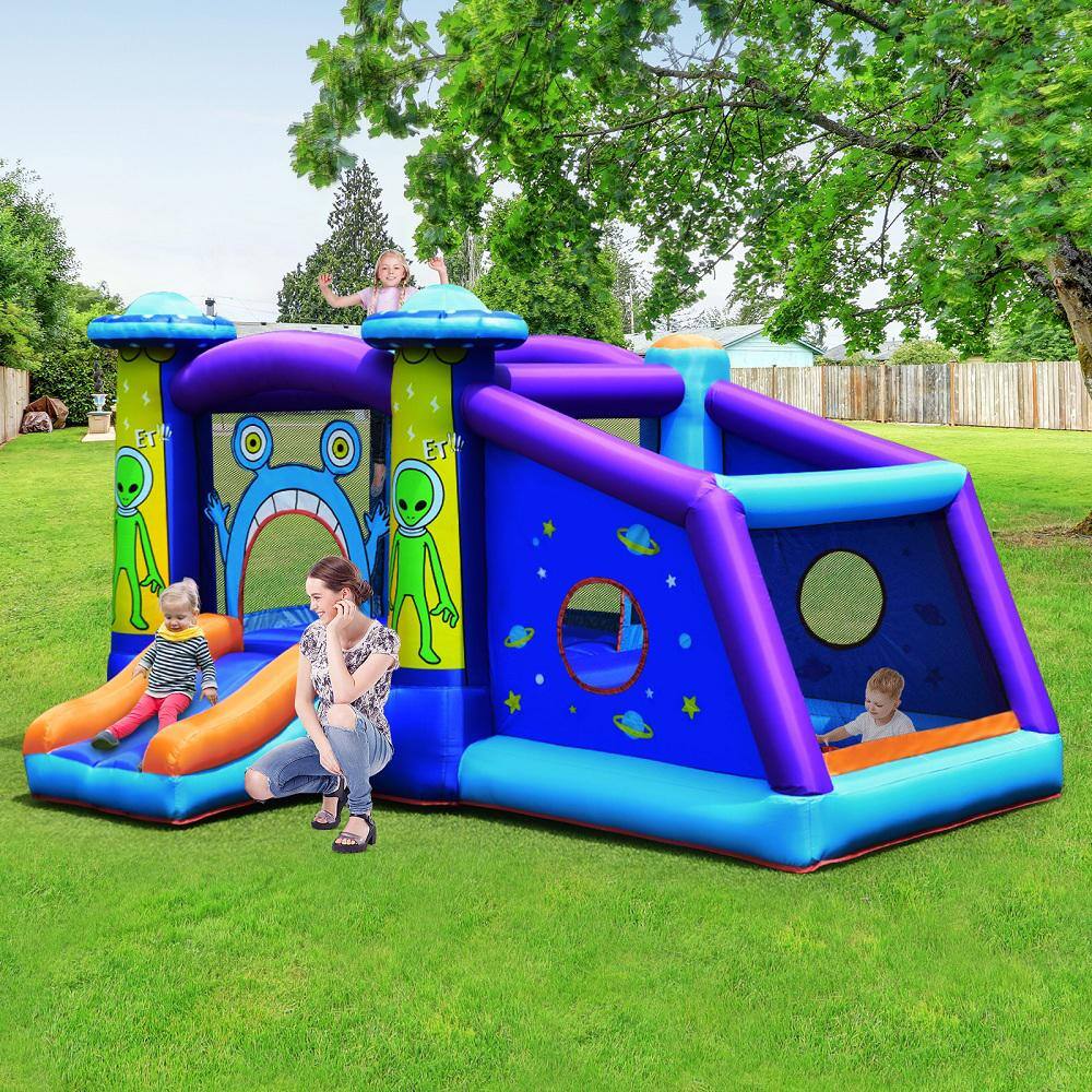 HONEY JOY Alien Bounce House Kids with Jump Slide Ball Pit Inflatable Bouncer Without Blower TOPB003234