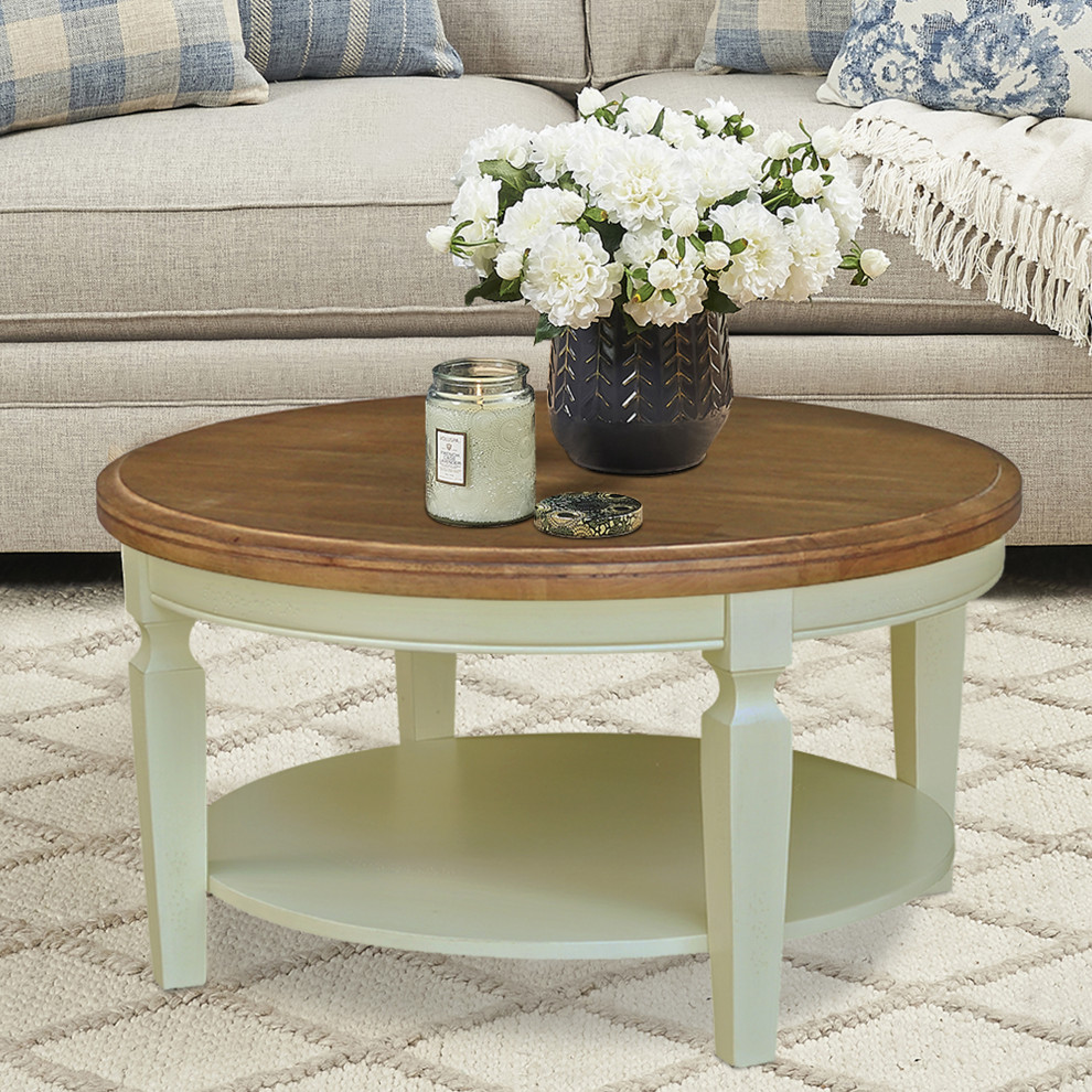 Vista Round Coffee Table   Transitional   Coffee Tables   by International Concepts  Houzz