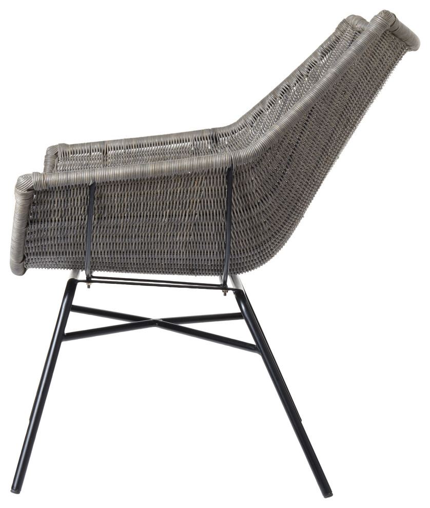 Kamala Gray Stained Rattan Lounge Chair   Tropical   Armchairs And Accent Chairs   by DESIGN IDEAS  Houzz