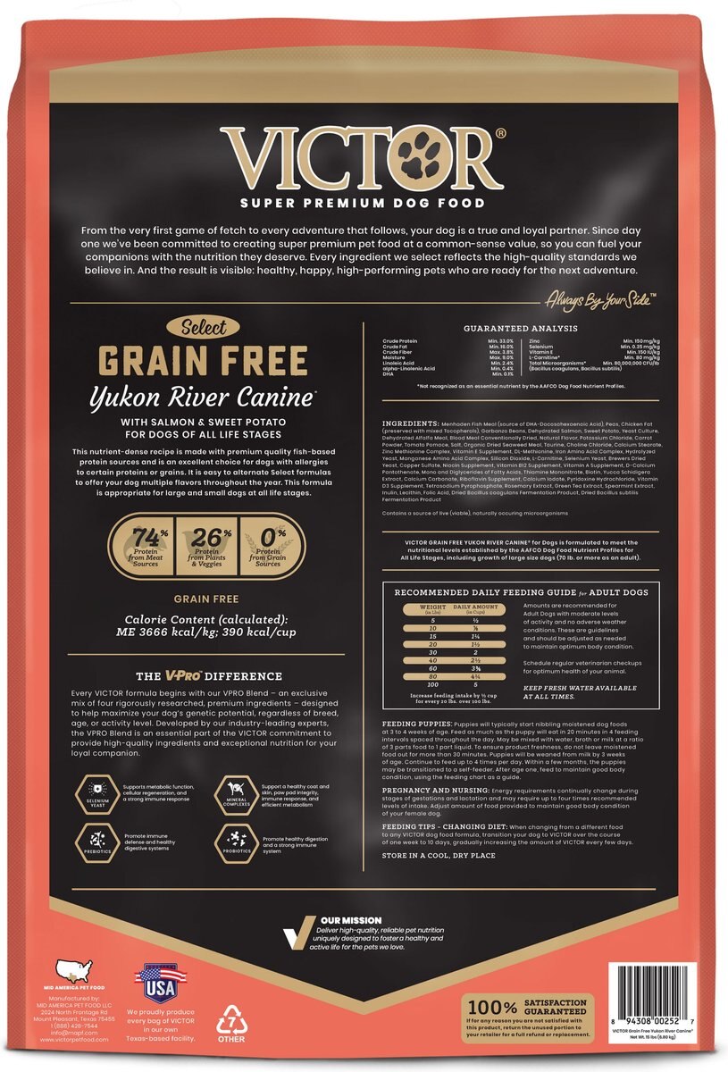 VICTOR Select Yukon River Canine Recipe Grain-Free Dry Dog Food