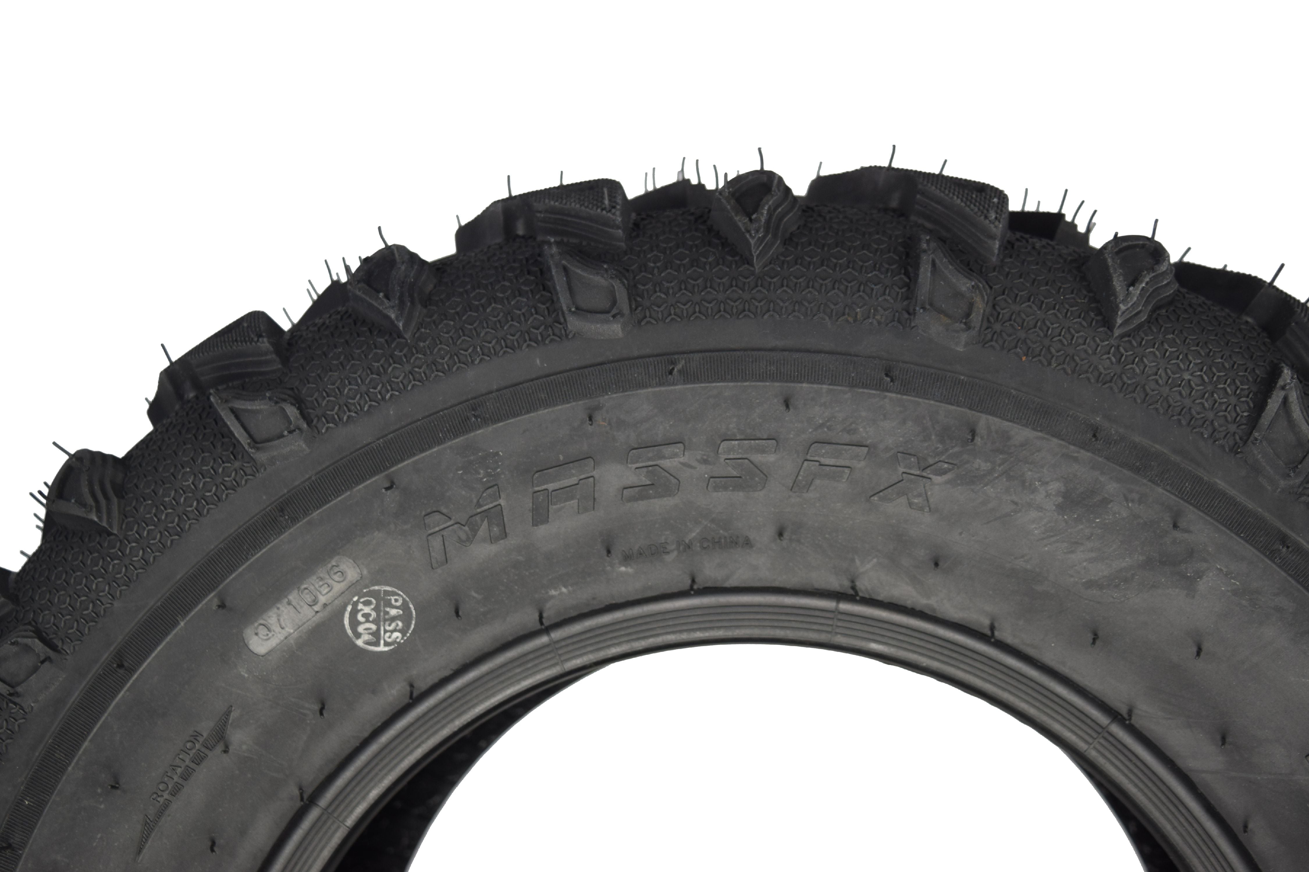 MASSFX Grinder 25x8-12 Front ATV Tire， 6-Ply Rating， Chip and Tear Resistant， Micro Tread Technology， for Soft and Hard Pack Ground (2 Pack)