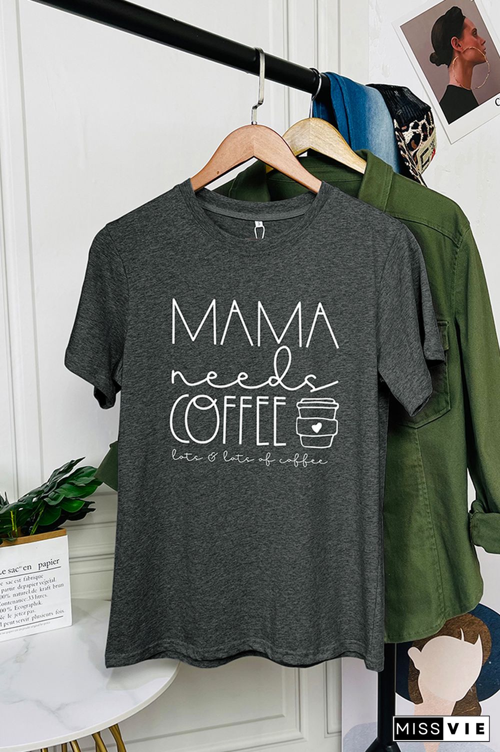 Mama Needs Coffee Short Sleeve Graphic Tee Wholesale