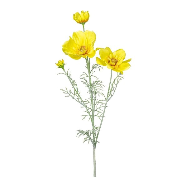 Yellow Silk Decorative Artificial Cosmos Faux Flowers