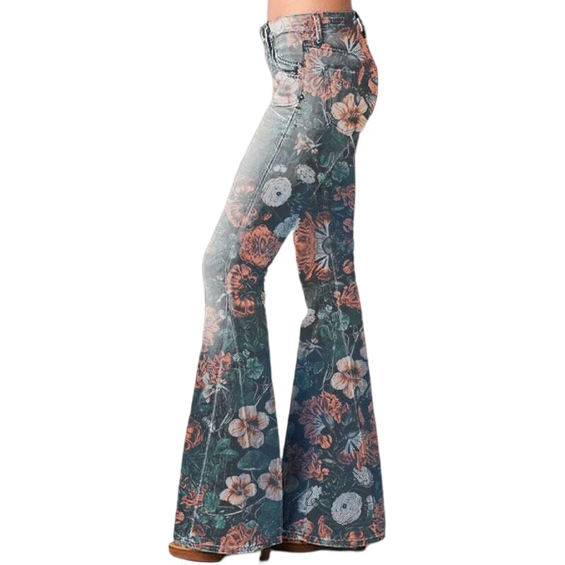 Women's Stylish Floral Print Flared Pants