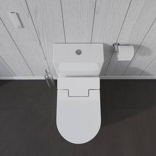 Duravit 1-Piece 0.92 GPF Dual Flush Elongated Toilet in White Seat Not Included 2173510001