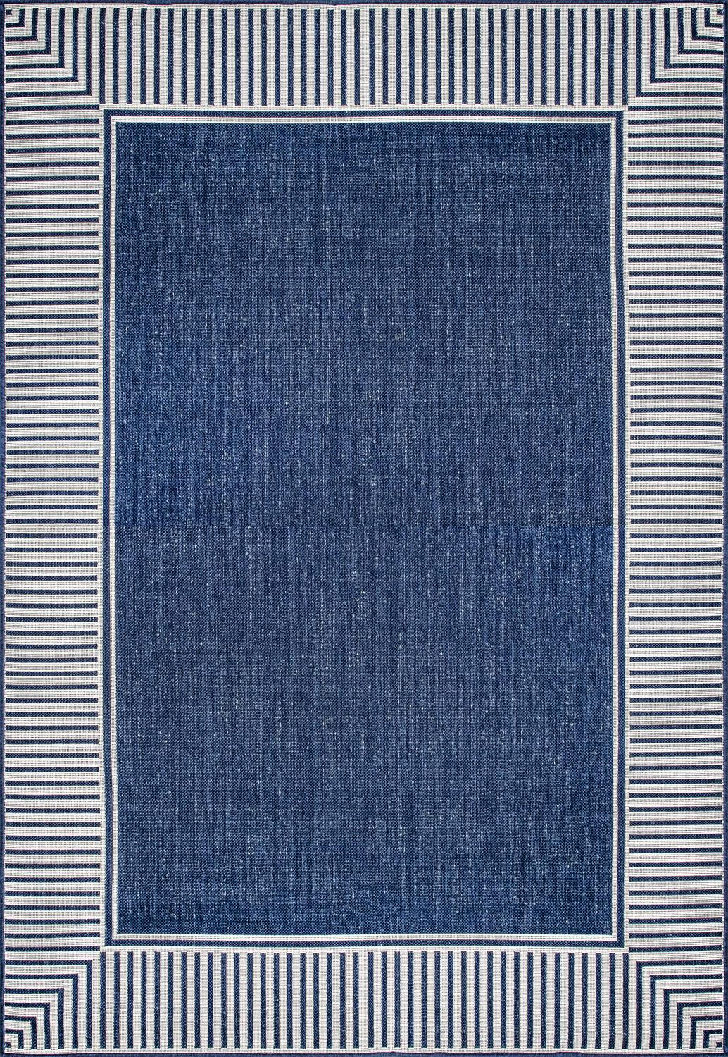 nuLOOM Asha Simple Border Indoor/Outdoor Accent Rug， 3and#8242; 6 x 5and#8242;， Navy