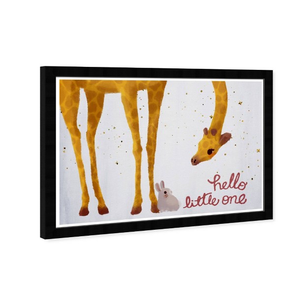 X 15 quot Hello Little One Giraffe Bunny Animals Framed Art Print Wynwood Studio