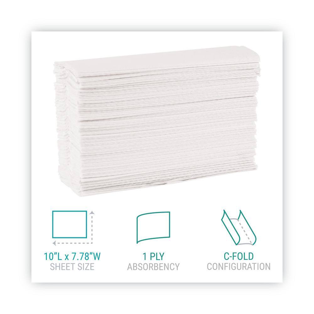 Windsoft C-Fold Paper Towels 1-Ply 10.2 x 13.25 White (200 Sheets per Pack 12 Packs per Carton) WIN101