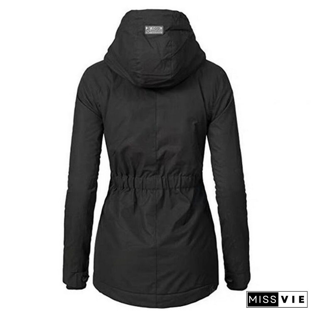 New Autumn and Winter Ladies Fashion Warm Jacket Plus Velvet Padded Cotton Clothing Winter Coat