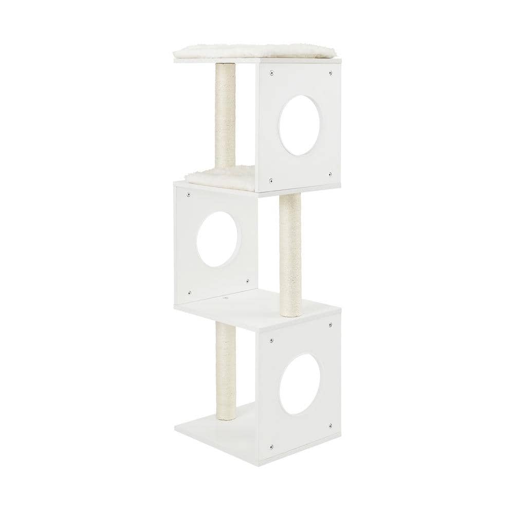 Sam's Pets Sheree 50 in. White Cat Tree SP-CT1297WH