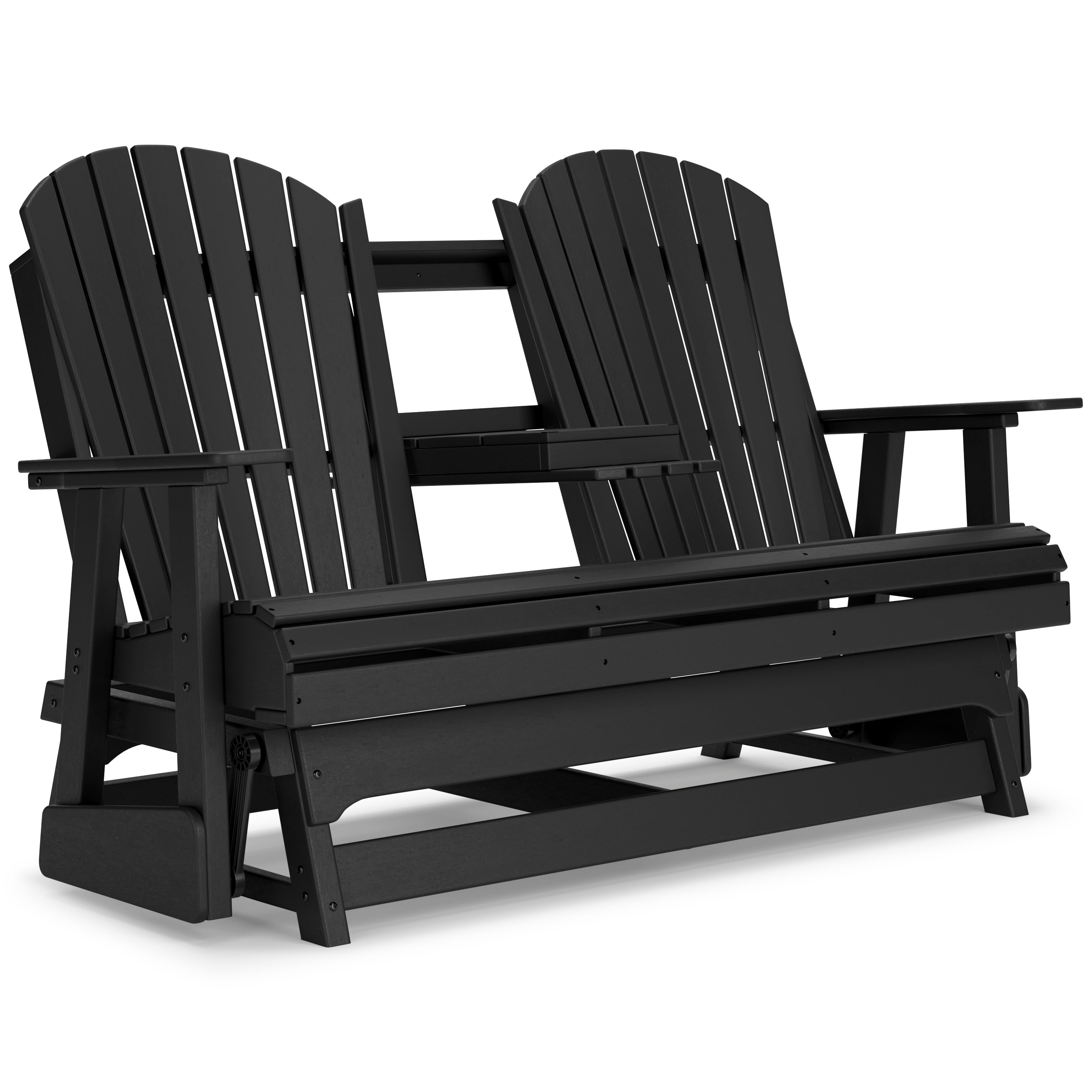 Poly Black Outdoor 67 Swivel Glider Loveseat