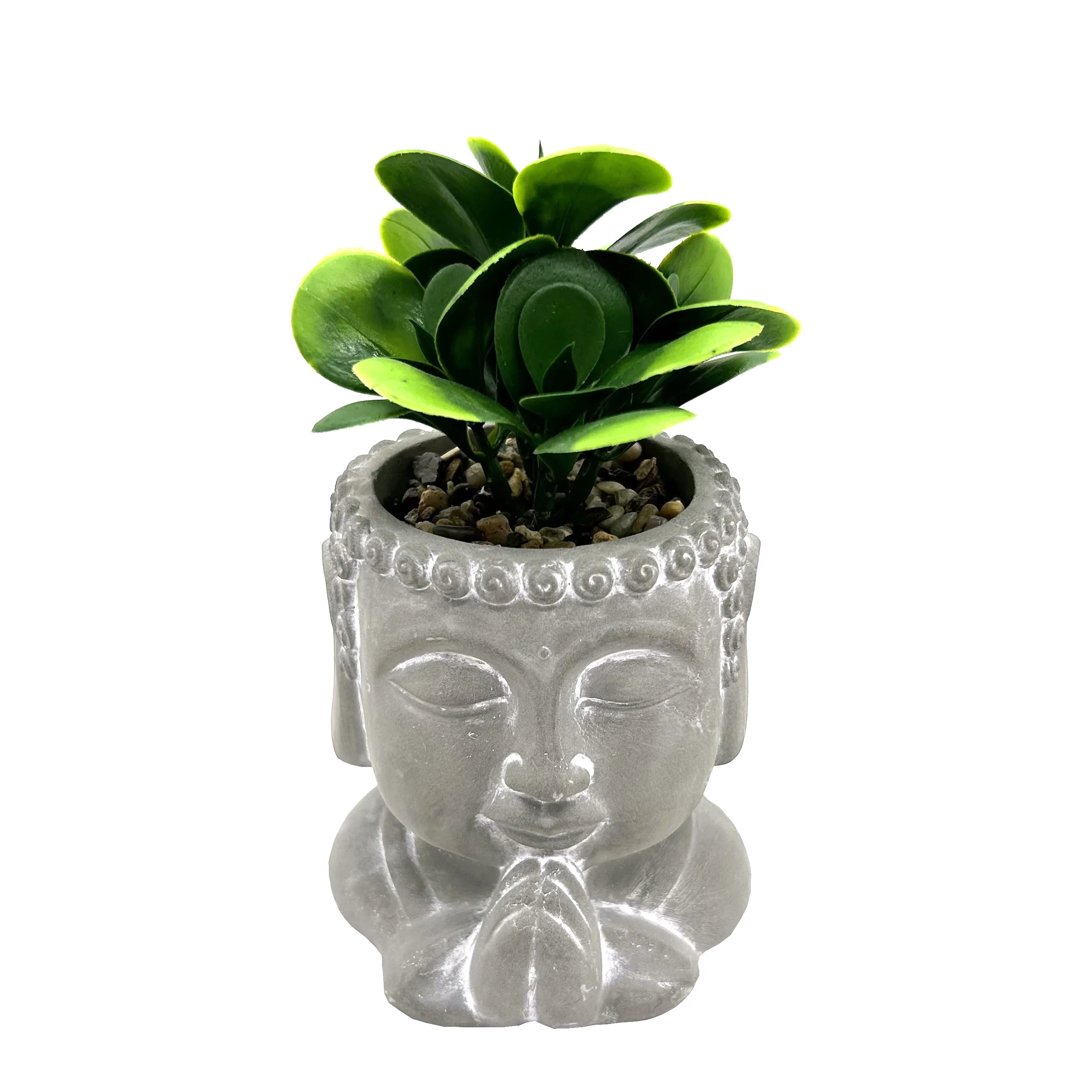 Custom Buddha Face Flowerpot Figure Sculpture Cement Artificial Flowers Plant Pots Garden Supplies for Garden Decor