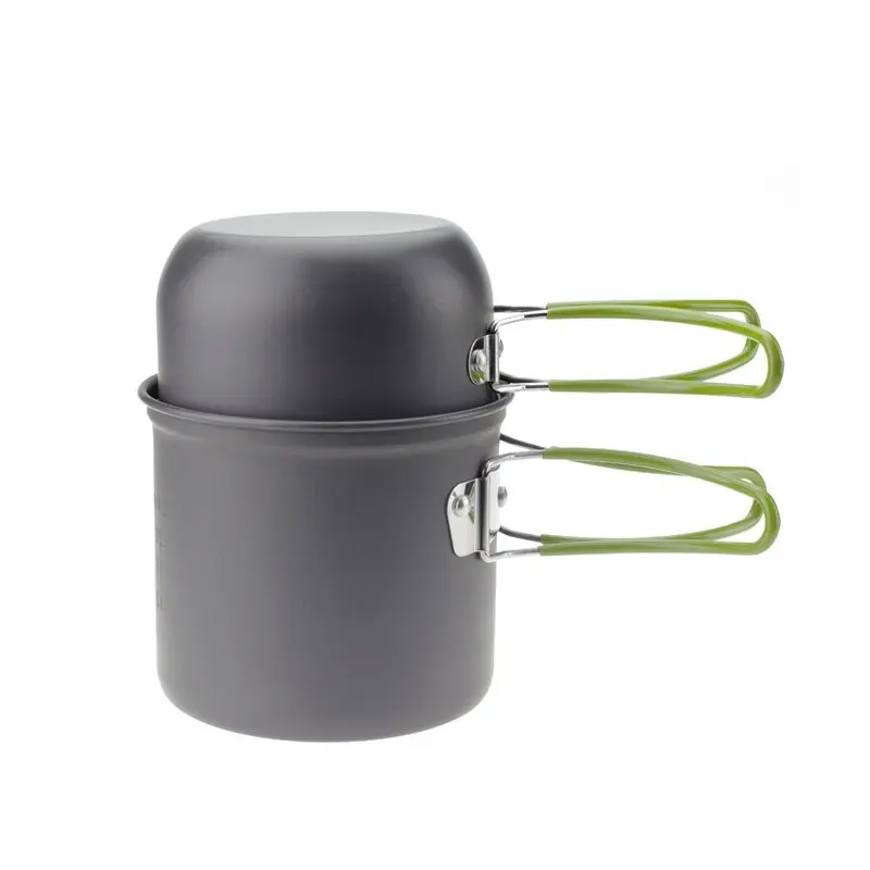 Outdoor Aluminum oy Pot Hiking Picnic Tourist Cookware Set With Folding Spoon Mini Gas Stove